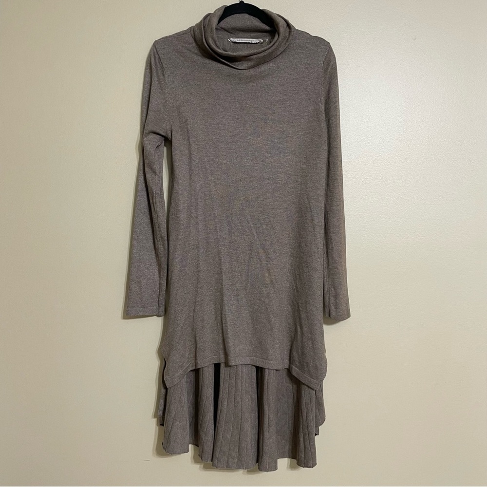 Soft Surroundings Long Sleeve high low knit wool‎ blend mock neck sweater size M
